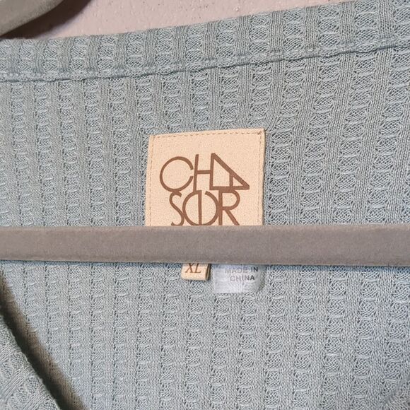 Women's Chaser Waffle Knit Long Sleeve Baby Blue Shirt Size XL - Picture 4 of 5